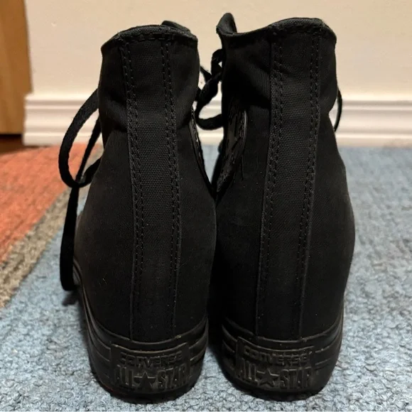 Converse Black Women's Wedge High-Top Sneakers - Picture 3 of 7